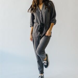 Piper & Scoot Royston V-neck Long Sleeve Stretch Jumpsuit